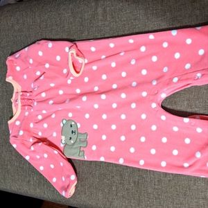 Girls one piece fleece outfit